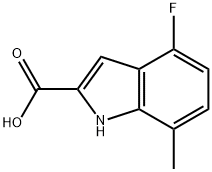 4-fluoro-7-methyl-1H-indole-2-carboxylic acid Struktur