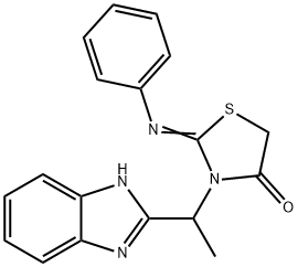 4-Thiazolidinone, 3-[1-(1H-benzimidazol-2-yl)ethyl]-2-(phenylimino)-,89334-87-2,结构式