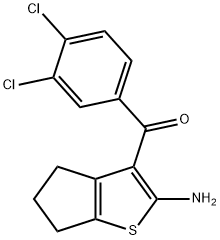 Methanone, (2-amino-5,6-dihydro-4H-cyclopenta[b]thien-3-yl)(3,4-dichlorophenyl)- 化学構造式