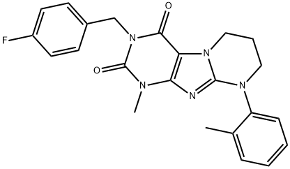 3-[(4-fluorophenyl)methyl]-1-methyl-9-(2-methylphenyl)-7,8-dihydro-6H-purino[7,8-a]pyrimidine-2,4-dione,893952-51-7,结构式