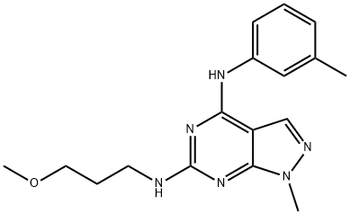 6-N-(3-methoxypropyl)-1-methyl-4-N-(3-methylphenyl)pyrazolo[3,4-d]pyrimidine-4,6-diamine Structure