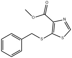 4-Thiazolecarboxylic acid, 5-[(phenylmethyl)thio]-, methyl ester Structure