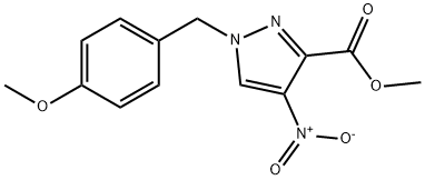 1-(4-Methoxy-benzyl)-4-nitro-1H-pyrazole-3-carboxylic acid methyl ester 结构式