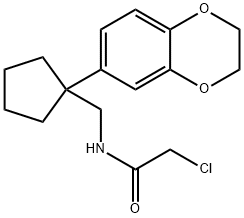 Acetamide, 2-chloro-N-[[1-(2,3-dihydro-1,4-benzodioxin-6-yl)cyclopentyl]methyl]- Structure