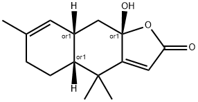 Naphtho[2,3-b]furan-2(4H)-one, 4a,5,6,8a,9,9a-hexahydro-9a-hydroxy-4,4,7-trimethyl-, (4aR,8aS,9aS)-rel- Struktur