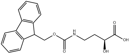 (S)-4-(((((9H-芴-9-基)甲氧基)羰基)氨基)-2-羟基丁酸 结构式