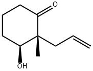 Cyclohexanone, 3-hydroxy-2-methyl-2-(2-propen-1-yl)-, (2R,3S)- Structure