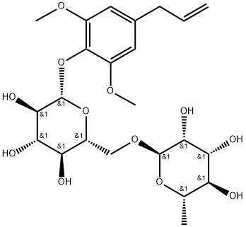 Methoxyeugenol 4-O-rhamnosyl(1→2)glucoside 化学構造式