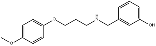 Phenol, 3-[[[3-(4-methoxyphenoxy)propyl]amino]methyl]- Struktur