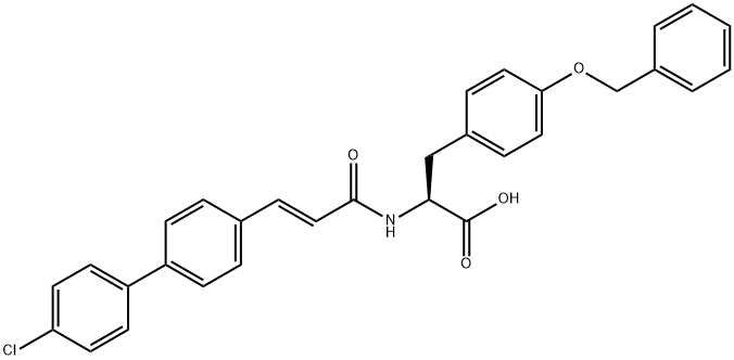Tyrosine, N-[(2E)-3-(4'-chloro[1,1'-biphenyl]-4-yl)-1-oxo-2-propen-1-yl]-O-(phenylmethyl)- Structure
