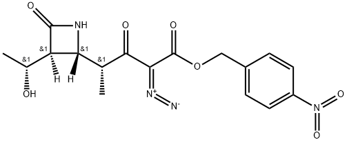 (R)-4-硝基苄基-2-重氮-4-((2R,3S)-3-((R)-1-羟乙基)-氮杂环丁-4-酮-2-基]-3-氧代戊酸酯,90822-24-5,结构式