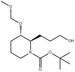tert-butyl'(2R,3S)-2-(3-hydroxypropyl)-3-methoxymethoxypiperidine-1-carboxylate 化学構造式
