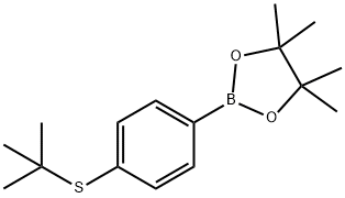 2-[4-(tert-butylsulfanyl)phenyl]-4,4,5,5-tetramethyl-1,3,2-dioxaborolane Struktur
