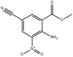 Benzoic acid, 2-amino-5-cyano-3-nitro-, methyl ester Struktur