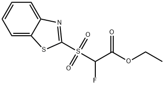 Acetic acid, 2-(2-benzothiazolylsulfonyl)-2-fluoro-, ethyl ester Structure