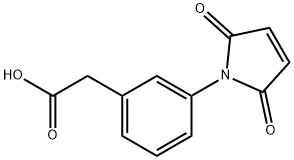 3-(2,5-ジオキソ-3-ピロリン-1-イル)ベンゼン酢酸 化学構造式