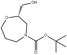 (S)-tert-Butyl 2-(hydroxymethyl)-1,4-oxazepane-4-carboxylate 化学構造式