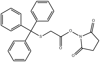2,5-二氧代-1-吡咯烷基2-[(三苯基甲基)硫代]乙酸盐 结构式