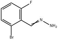 Benzaldehyde, 2-bromo-6-fluoro-, hydrazone Struktur