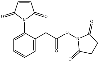 Benzeneacetic acid, 2-(2,5-dihydro-2,5-dioxo-1H-pyrrol-1-yl)-, 2,5-dioxo-1-pyrrolidinyl ester Structure