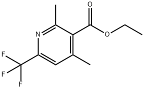 3-Pyridinecarboxylic acid, 2,4-dimethyl-6-(trifluoromethyl)-, ethyl ester 化学構造式