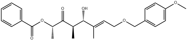 6-Octen-3-one, 2-(benzoyloxy)-5-hydroxy-8-[(4-methoxyphenyl)methoxy]-4,6-dimethyl-, (2S,4R,5S,6E)-, 916604-37-0, 结构式