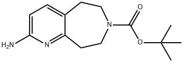 7H-Pyrido[2,3-d]azepine-7-carboxylic acid, 2-amino-5,6,8,9-tetrahydro-, 1,1-dimethylethyl ester 化学構造式