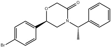 3-Morpholinone, 6-(4-bromophenyl)-4-[(1S)-1-phenylethyl]-, (6R)- Struktur