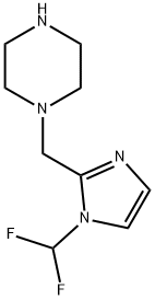 1-{[1-(difluoromethyl)-1H-imidazol-2-yl]methyl}piperazine Struktur