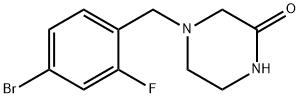 4-[(4-溴-2-氟苯基)甲基]哌嗪-2-酮,923248-40-2,结构式