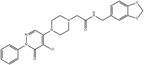 1-Piperazineacetamide, N-(1,3-benzodioxol-5-ylmethyl)-4-(5-chloro-1,6-dihydro-6-oxo-1-phenyl-4-pyridazinyl)-|化合物 KRAS4B-IN-D14