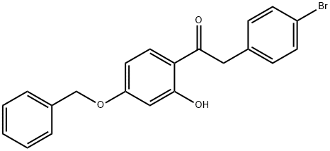 JR-7012, 1-(4-(Benzyloxy)-2-hydroxyphenyl)-2-(4-bromophenyl)ethanone, 97% 化学構造式