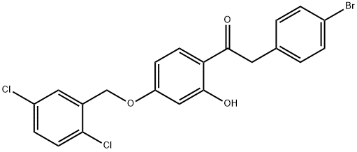 JR-7014, 1-(4-(2,5-Dichlorobenzyloxy)-2-hydroxyphenyl)-2-(4-bromophenyl)ethanone, 97% Struktur