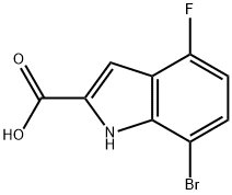 1H-Indole-2-carboxylic acid, 7-bromo-4-fluoro- Structure