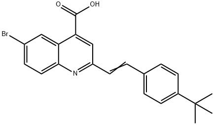 6-bromo-2-[2-(4-tert-butylphenyl)ethenyl]quinoline-4-carboxylic acid Structure
