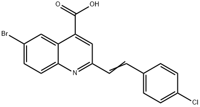 6-溴-2-[2-(4-氯苯基)乙烯基]喹啉-4-羧酸 结构式