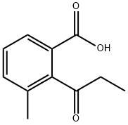 Benzoic acid, 3-methyl-2-(1-oxopropyl)- Structure