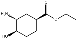 Cyclohexanecarboxylic acid, 3-amino-4-hydroxy-, ethyl ester, (1S,3R,4R)- 化学構造式