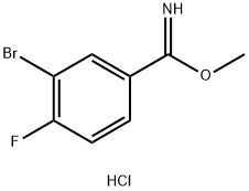 Benzenecarboximidic acid, 3-bromo-4-fluoro-, methyl ester, hydrochloride (1:1) 化学構造式