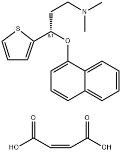 2-Thiophenepropanamine, N,N-dimethyl-γ-(1-naphthalenyloxy)-, (γS)-, (2Z)-2-butenedioate (1:1) Structure