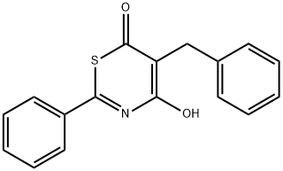 6H-1,3-Thiazin-6-one, 4-hydroxy-2-phenyl-5-(phenylmethyl)- Structure