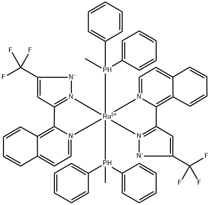 Ru(ifpz)2(PPh2Me)2 , Bis(3-trifluoroMethyl-5-(1-isoquinolyl)py 化学構造式