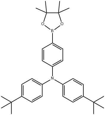 4-(1,1-Dimethylethyl)-N-[4-(1,1-dimethylethyl)phenyl]-N-[4-(4,4,5,5-tetramethyl-1,3,2-dioxaborolan-2-yl)phenyl]benzenamine Struktur