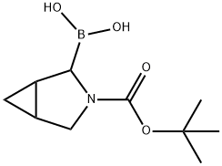 3-Azabicyclo[3.1.0]hexane-3-carboxylic acid, 2-borono-, 3-(1,1-dimethylethyl) ester Structure