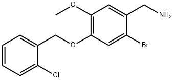 (2-溴-4-((2-氯苄基)氧基)-5-甲氧基苯基)甲胺, 937598-86-2, 结构式