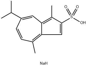 2-Azulenesulfonic acid, 1,4-dimethyl-7-(1-methylethyl)-, sodium salt (1:1) Structure