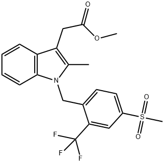 methyl 2-(1-(2-(trifluoromethyl)-4-(methylsulfonyl)benzyl)-2-methyl-1H-pyrrolo[2,3-b]pyridin-3-yl)acetate Struktur