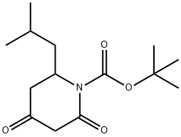 1-Piperidinecarboxylic acid, 2-(2-methylpropyl)-4,6-dioxo-, 1,1-dimethylethyl ester Struktur