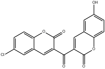 6-chloro-3-(6-hydroxy-2-oxo-2H-chromene-3-carbonyl)-2H-chromen-2-one Struktur