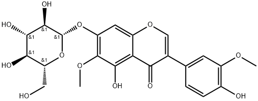 鸢尾甲黄素A-7-O-葡萄糖苷,94396-09-5,结构式